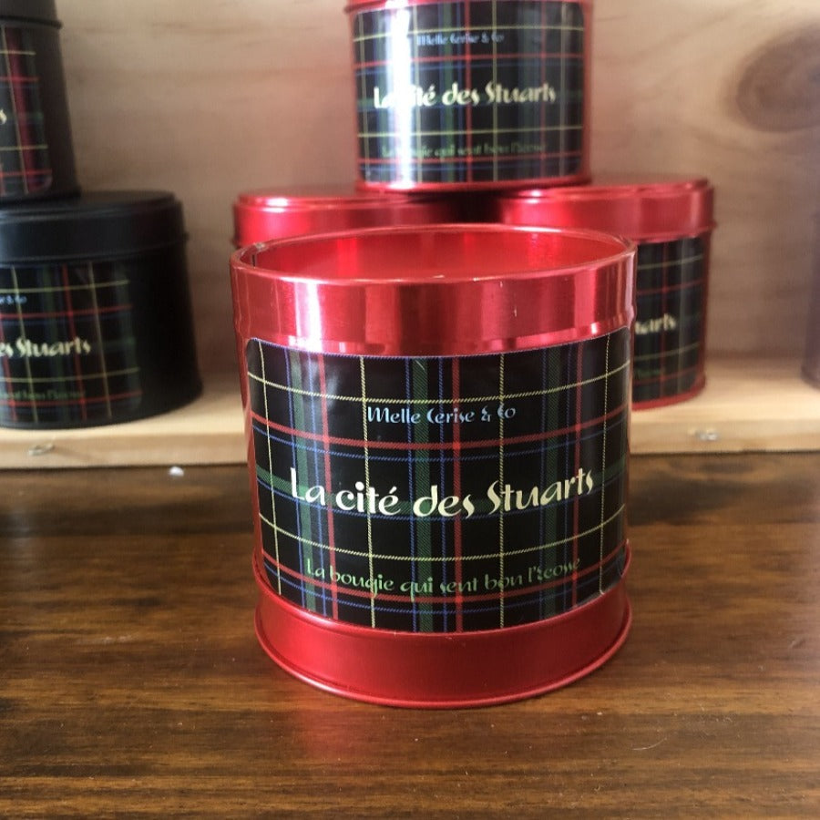 Voici LA bougie en hommage à Aubigny-sur-Nère et à son histoire magique avec l'Ecosse. L'Écosse évoque avant tout des joueurs de cornemuse en tartan, des paysages sauvages et mystérieux, et le légendaire charme celte.&nbsp;  Deux senteurs aux choix pour voyager&nbsp;  Senteur boisée : Pin, Sapin, Eucalyptus  Senteur Fruitée : Fruits rouges